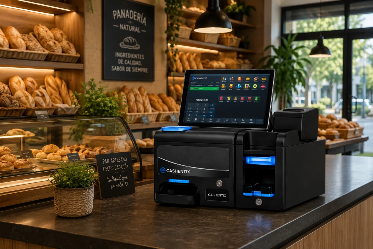 Mostrador de panadería con una solución Cashentix